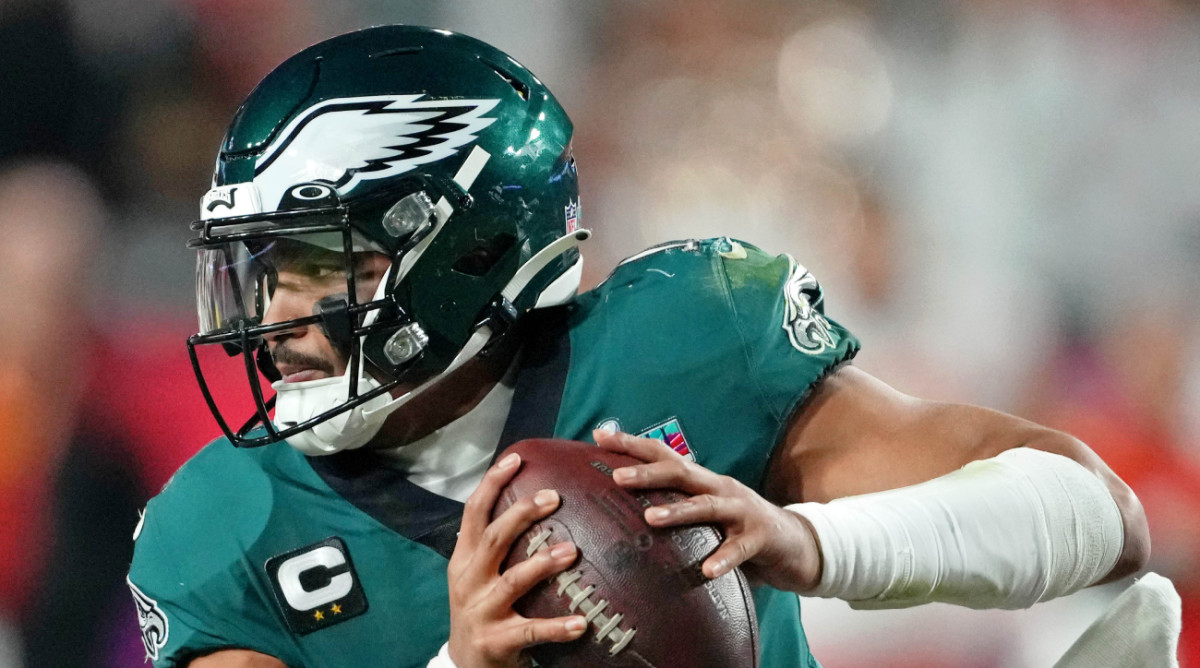 Eagles quarterback Jalen Hurts would almost certainly be a top-10 draft pick if he were selected today.